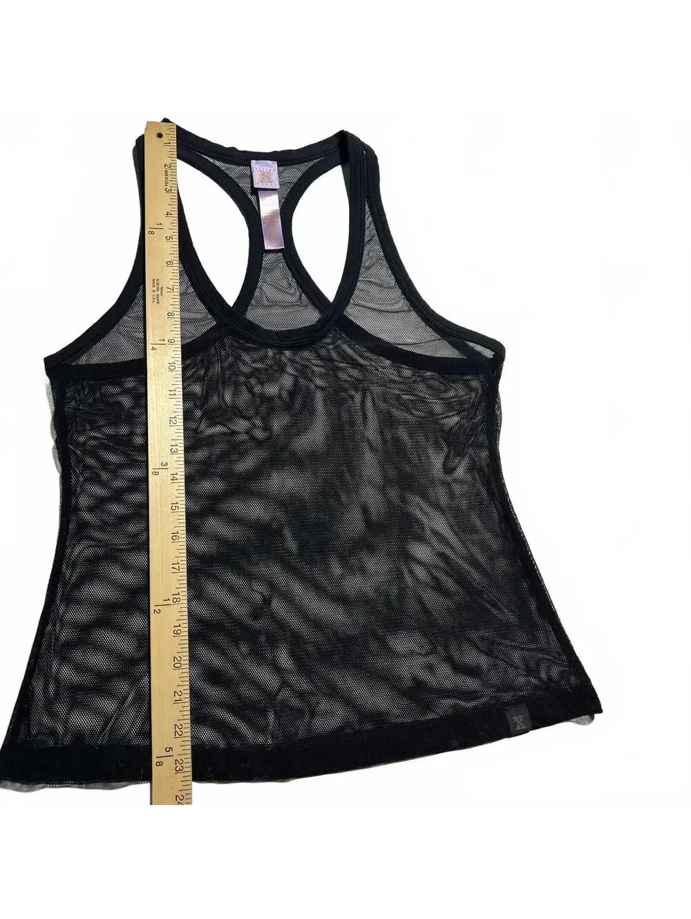Savage X Fenty Nothin' But Net Tank Black X-Large Mesh Racerback Scoop Neck - Picture 4 of 7